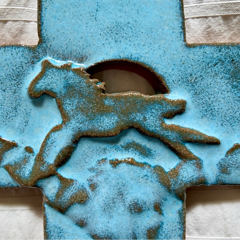 Ceramic Cross with Horse